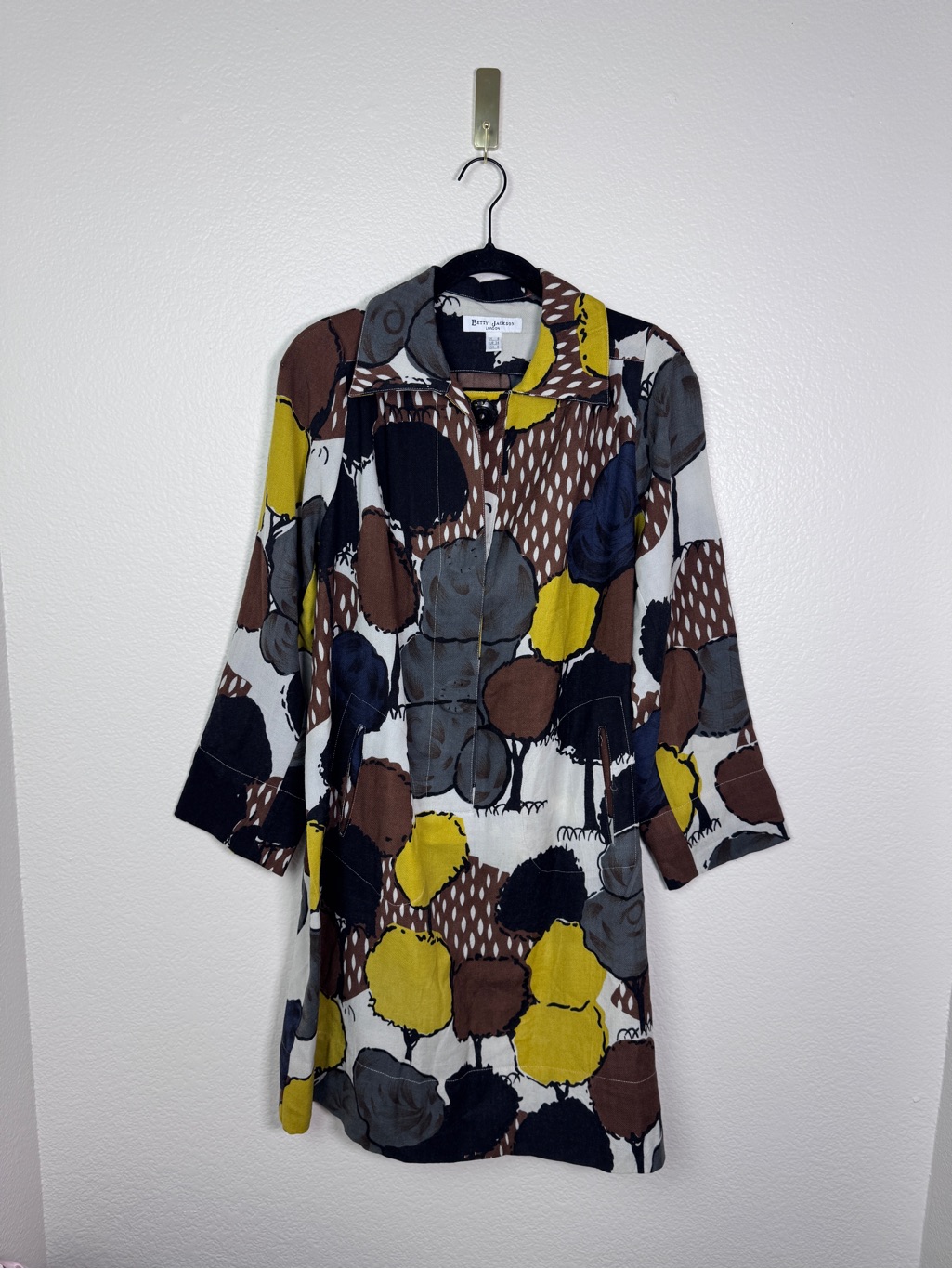 Vintage Betty Jackson London Dress Womens Us 6 Uk 8 100% Wool Retro Art Earthy
